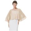 BEAUTELICATE Coprispalle Stola Chiffon stola Elegante Donna Chiffon Scialle Smanicata Bolero Cape Cardigan per Cerimonia Festive Matrimonio Sposa Abito Estivo (Champagne, Taglia unica)