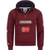 Geographical Norway Felpa Uomo Cappuccio Mezza Zip Marsupio Maniche Lunghe | Felpa da uomo con cappuccio, mezza zip, marsupio e maniche lunghe, ideale per tempo libero e casual, Produzione BANS