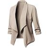 Fulidngzg Giacca Elegante Donna, Curvy Taglie Forti Giacche Bianca Tinta Unita Maniche Lunghe Coprispalle Regular Fit Cotone Giacca Leggera con Risvolto Cardigan Cerimonia Primaverile Autunno