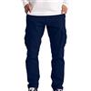 Onsoyours Pantaloni Cargo Uomo Pantaloni da Lavoro con Tasche Laterali Pantaloni Slim Fit Pantalone Uomo Lunghi Casual Sport Trousers Relaxed Fit Blu XXL