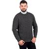 SAOL - maglione in 100% lana merinos irlandese, punto Aran tradizionale, pullover girocollo