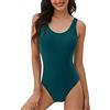 heekpek Costumi da Bagno Donna Sexy Tinta Unita Monokini Costume Trikini Gradient Sportivo Bikini Brasiliana Push up Un Pezzo Costumi Interi con Tracolla Incrociata, Blu Verde, S