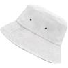 YAMEIZE Cappello da secchio di cotone lavato vintage - per donna uomo protezione UV400 spiaggia viaggio classico washed cappello da pescatore cappello da sole pesca all'aperto, bianco, Taglia unica