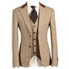 Lacoac Uomo Abito Pied-de-Poule 3 Pezzi Due Bottoni Affari Smoking Matrimonio Cena Giacca Pantaloni Gilet