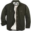 Coevals Club Sherpa - Camicia da uomo in flanella, a maniche lunghe, con bottoni automatici a quadretti, in cotone, #10 Esercito, XXXL