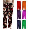 Generic Pantaloni Pigiama Personalizzato da Uomo con Foto del Viso Pantaloni Pigiama Lungo Donna Personalizzate - Regali di Natale con Foto Animale Domestico Regali per Compleanno Anniversario Halloween