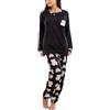Toocool Pigiama Donna Leggero Morbido Orsetti Maniche Lunghe Pantaloni Completo 2 Pezzi K-687 [Nero,L]