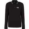 EA7 Emporio Armani Polo a Maniche Lunghe Core Identity in Cotone Stretch da Uomo, 8NPF17 (IT, Testo, 3XL, Regular, Regular, Nero)