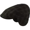 Hut Breiter Breiter Berretto invernale da uomo con paraorecchie, con visiera flatcap, 100% lana con paraorecchie pieghevole, delicato sulla pelle e confortevole, Nero Grigio A Quadri, 59
