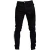 Generic Pantaloni jeans da uomo skinny elasticizzati strappati affusolati blu chiaro, vita elastica, design sollevamento del sedere, invecchiato con fori per il ginocchio, pantaloni in denim di cotone slim