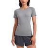 CRZ YOGA Senza Cuciture Maglia Lunghezza Anca | Allenamento, Senza Sfregamenti, Vestibilità Snella, Maniche Raglan, Ventagli Rete, Maniche Corte, Collo Rotondo, per Donna
