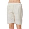 BEAUTELICATE Pantaloncini Pigiama Donna in Cotone Corti Estate Vittoriana Pantaloncini da Notte Sottogonna Elastico in Vita Avorio Cream