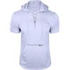 MakingDa Felpa sportiva a maniche corte da uomo alla moda per allenamento palestra pullover con cappuccio camicia con cappuccio pulsante vestibilità muscolare felpa estiva leggera hip hop corsa boxe