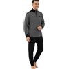 Viterbo Biancheria Pigiama Uomo Invernale Lungo in Pile Realizzato in Italia Disponibile dalla M alla XXL LMW00095 Design Semplice e Comodo da Indossare in Casa per Un Relax Totale (Grigio Mel Medio/Nero, M)