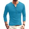 KUYIGO Uomo T Shirt Manica Corta Cotone Henley Camicie Moda Casual T Shirts S-XXL