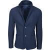 FB CLASS Giacca Uomo Sartoriale Slim Fit Casual Elegante in Lana (S, Blu Scuro)