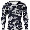 TnmZi Shirt Manica Lunghe Uomo Mimetica Stampa Slim Fit Shirt Base Uomo Girocollo Elasticizzato Fitness Shirt Muscolare Uomo Corsa Asciugatura Rapida Shirt Sportiva Uomo A-01 3XL