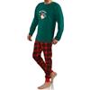 sesto senso Pigiama Natale Uomo Cotone Lungo Set Maniche Lunghe Pantalone Lungo Verde Scuro Tema di Babbo Natale XL 2576 Butelka