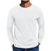 ORANDESIGNE Tshirt Uomo Cotone Manica Lunga Maglietta Basico Girocollo Maglia Basic T-Shirt Palestra Casual Sportiva Leggera A Bianco XL