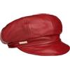 Seeberger Berretto Newsboy in Pelle Donna - Cappellino da Cappello Baker Boy con Visiera, Fodera Autunno Estate Primavera Inverno Estate/Inverno - M (56-57 cm) Rosso