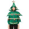 Zanisouta Maglione natalizio da donna, per albero di Natale, costume con paillette, felpa con cappuccio, per feste a tema, cosplay, abbigliamento divertente, con cappuccio, divertente grafica, a