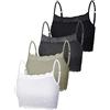 Geyoga 4 Pezzi di Reggiseni con Pizzo(XL,Nero, Grigio Scuro, Verde Militare, Bianco)