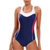 Veranobreeze Costume da Bagno da Donna in Un Pezzo Unico Racerback Blu Sports Swimwear (Sirena Rosso/Blu Scuro/Bianco, EU44)
