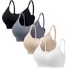 HBselect 4 Pezzi Reggiseno Senza Ferretto da Donna Reggiseno a Canotta V Collo Bralette Seamless Bralettes T-Shirt Reggiseni