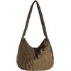 LYEAA Borsa a tracolla con cerniera alla moda Borsa a tracolla trapuntata floreale casual Borsa a tracolla morbida da donna Borsa shopfor morbida leggera di capacità (Marrone)