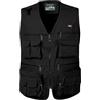KTWOLEN Gilet da Pesca da Uomo Multitasche Giubbino da Lavoro con Zip Gilet da Caccia Fotografo Sport Giacca Senza Maniche, Nero, L