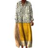 Mfhmom Vestito Lungo Donna Estivo Boho Chic Abito Maxi Scollo a V Manica Lunga Kaftano Etnico Copricostume Mare Spiaggia Casual Oversize Cotone Lino Elegante Fantasia Floreale Cerimonia Giorno Taglie Forti