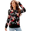 Odizli Maglione natalizio da donna Ugly Christmas Sweater a maniche lunghe Natale REH alce autunno inverno caldo maglione a maglia