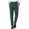 Oanviso Pantaloni da Abito Uomo Chino Pantaloni Motivo a Quadri Elegante Taglio Dritto Pantalone Casual Jogging Chino Pantaloni Elasticizzati Slim Fit Twill Pantaloni Scozzesi Uomo F Verde L