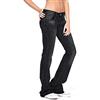 Generic Jeans da Donna Bootcut a Vita Bassa - Stile Vintage, Pantaloni a Zampa, Eleganti, Baggy, Boyfriend, Adolescenti, Ragazze Y2k, Denim Flared - Nero, XL