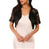 WOMLAYOUT Donna Cardigan Elegante in Pizzo Raso Maniche Corte Cocktail | Bolero Lucido per Occasioni Formali e Feste Stile Affascinante