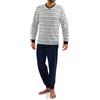 sesto senso Pigiama da Uomo a Maniche Lunghe con Polsini Cotone Scollo a V Gambe con Polsini Strisce 2041/27 XXL