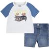 Levi's Set maglietta e pantaloncini da bambino Sbss241 coordinati, Cloud Dancer, 12 mesi