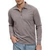 Comilaka Uomo Polo Manica Lunga Velluto a Coste Casual Poloshirt Autunno Inverno Top retrò Camicia