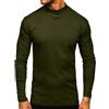 Oanviso Maglia Uomo Manica Lunga Invernale Termica a Collo Alto Elasticizzato Maglietta sotto Maglione Basic Caldo Maglioncino Sottogiacca Lupetto a Verde Militare S