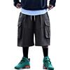 ORANDESIGNE Pantaloni Corti Uomo Oversize Pantaloni Lavoro Casual Multe Tasche Pantaloncini Cargo Corti Pantaloni Comodo Baggy Cargo Shorts Bermuda Uomo con Tasche Laterali A Grigio Scuro XL