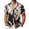 Suwangi Camicia Hawaiana Uomo Funky Manica Corta Modello a Foglia Stampato Beach Casual Vacanza Hawaii Camicia con Tasca