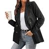 YAOTT Blazer Doppiopetto da Donna in Velluto a Coste Autunno Inverno Moda Casual Giacca Velluto a Coste Tinta Unita Maniche Lunghe Giacca da Abito Risvolto Giacca Cardigan Vintage da Donna Colore D S