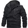 Jimmackey Uomo Tattico Softshell Giacca Outdoor Militare Pile Fodera Impermeabile Antivento Giubbotto con Felpa Cotone Uomo Zip Cappotti Uomo Inverno