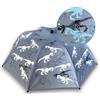 HECKBO Ombrello per bambini Magic & Reflector - dinosauro - cambia colore quando piove - visibilità a 360° nel traffico - ombrello pieghevole: entra in ogni zaino di scuola