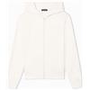 Emporio Armani Felpa Donna Iconic Spugna con Cappuccio Zip Tuta Bianca L, Bianco, L