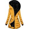 Generic Cappotti da donna lunghi in pelliccia con cappuccio imbottito piumino parka da donna invernale in pile caldo giacca finta peluche interno pile slim fit giacca con cerniera leggera tunica