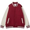 ZDSUHYIW Giacca college da uomo Oldschool Giacca invernale Bomber Sport Baseball Felpa senza cappuccio Giacca sportiva Primavera Autunno Giacca da allenamento con bottone Y2K, Colore: rosso, M