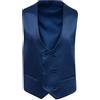 Evoga Gilet panciotto uomo sartoriale slim fit doppiopetto in raso (xl, blu)