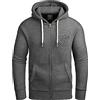 Grin&Bear Felpa con Cappuccio e Zip da Uomo GB602-Charcoal-M