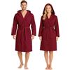Nada Home Accappatoio Nido d'Ape Unisex in cotone Uomo Donna con Cappuccio, Cintura e Tasche - Leggero, Assorbente, Traspirante - Ideale per Casa, Piscina, Palestra, SPA e Viaggi